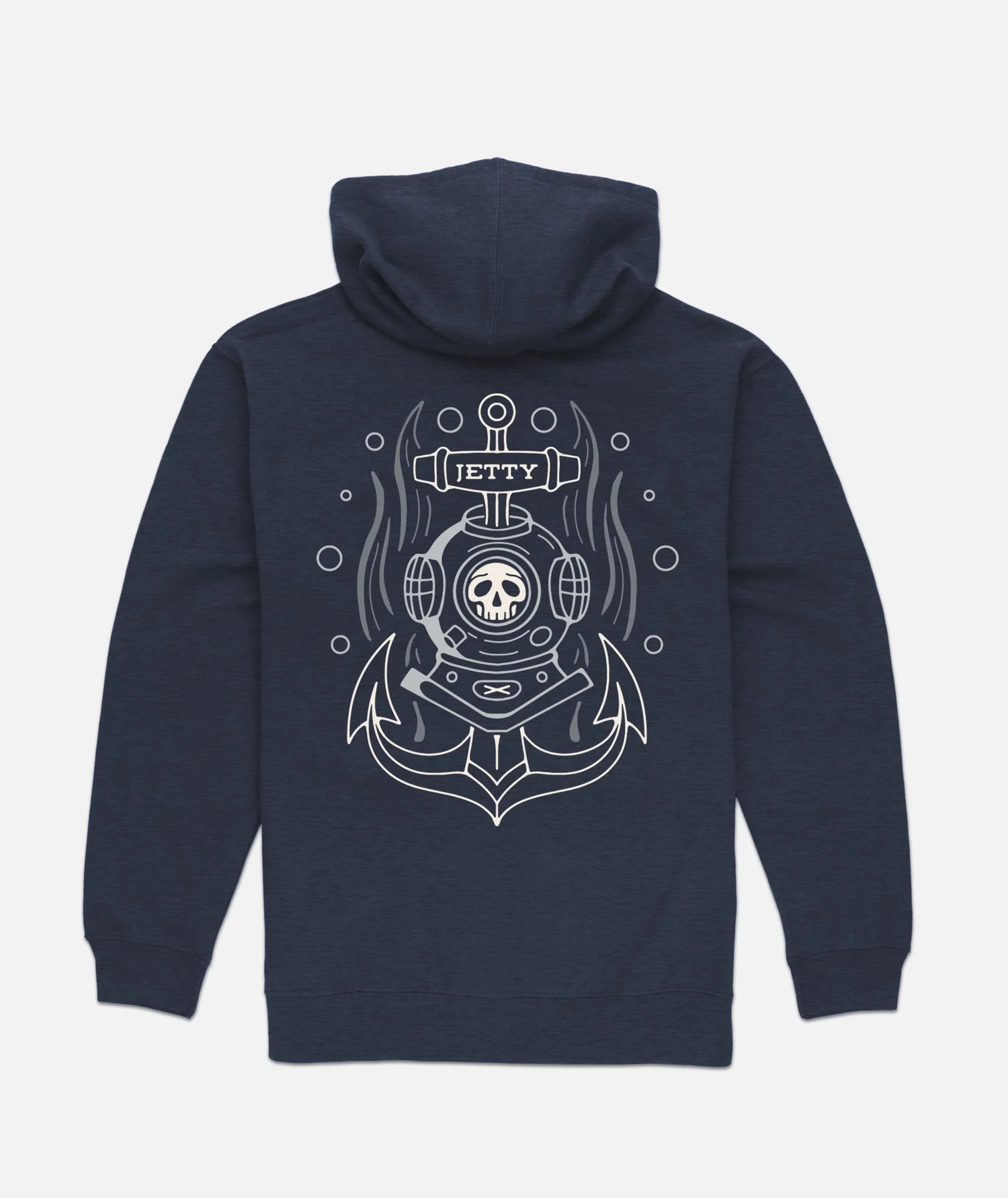 jetty depths hoodie navy back