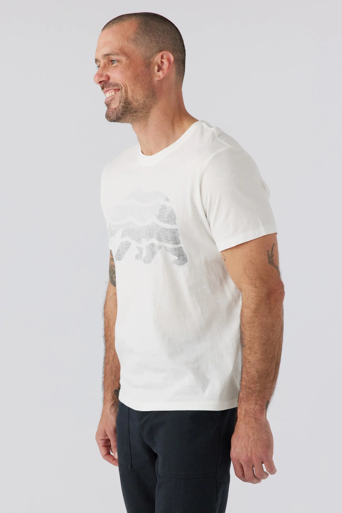 sol angeles cali bear sunset tee white side