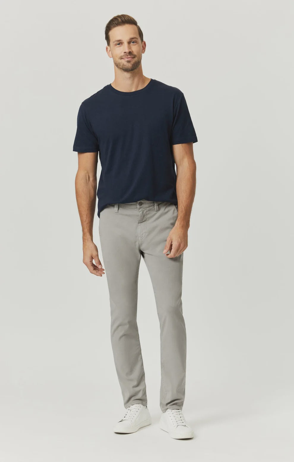 Milton Slim Straight Chino Pants - Iron Luxe Twill