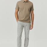 Milton Slim Straight Chino Pants - Light Grey Check