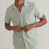 SS Stretch Selvage Shirt - Green Palm Print