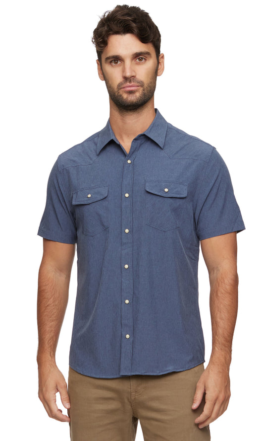 Deming Performance SS Button Down - Navy